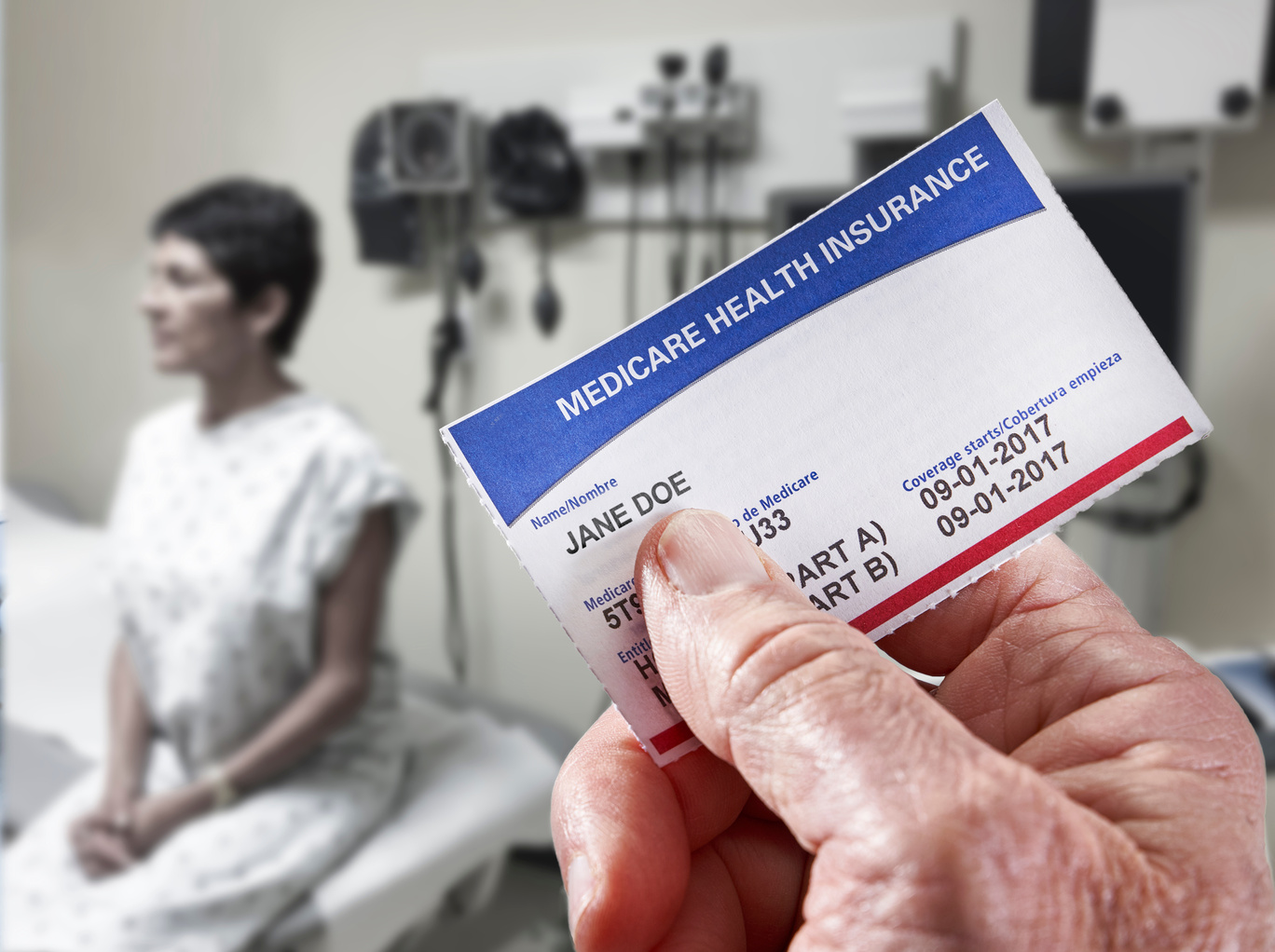 Medicare Health Insurance Card in medical office